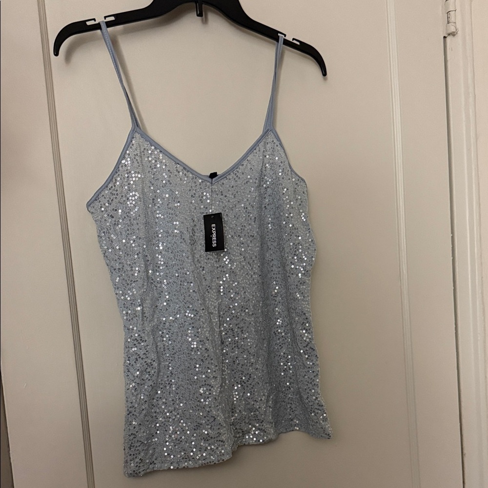 NWT Express Silver Sequin Camisole size M